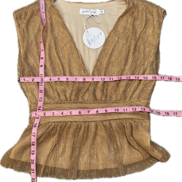 Anthropologie Gold Shimmer Blouse - Picture 5 of 6